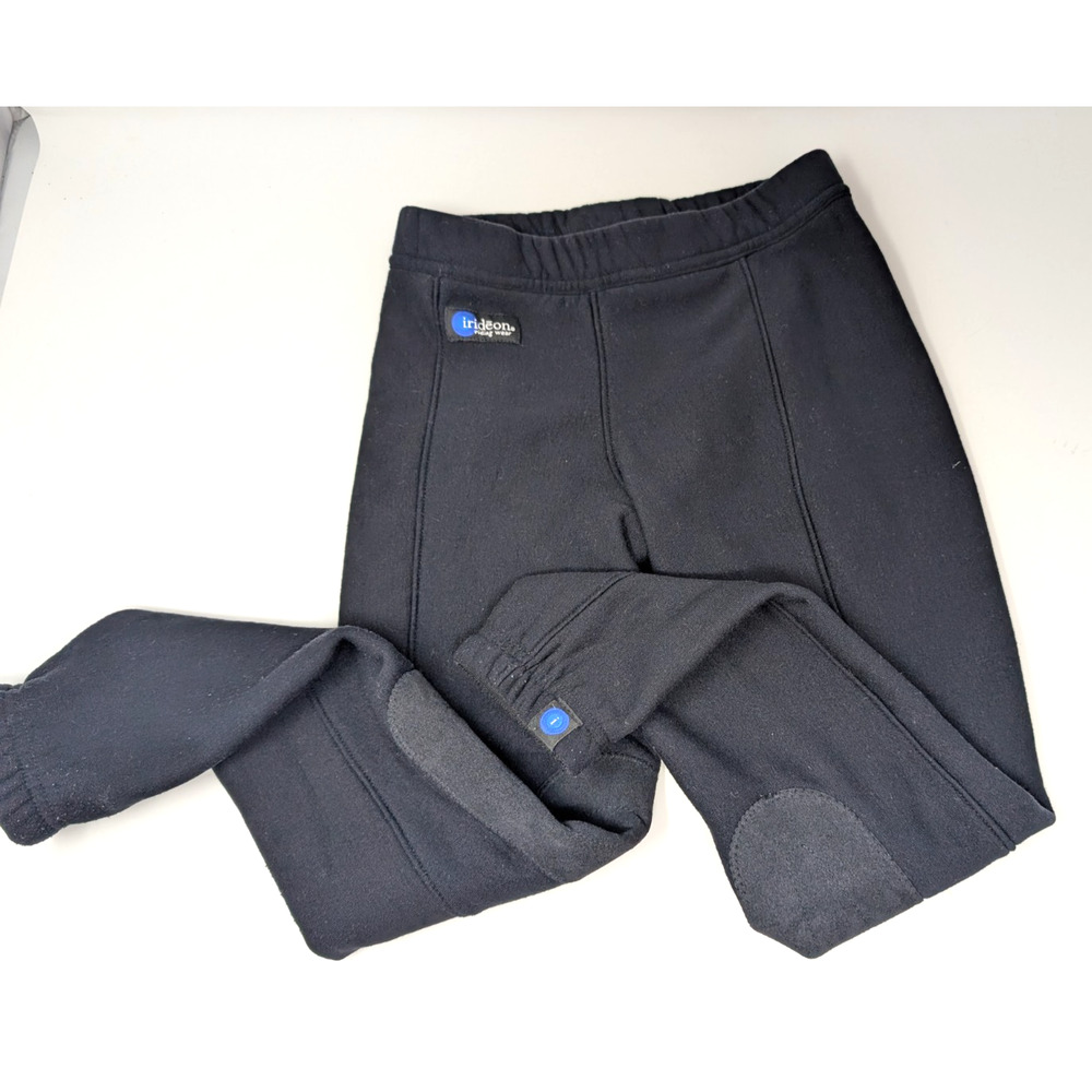 Irideon Kids Riding Pants Black Fleece Elastic Bottom Sz Medium Made in USA